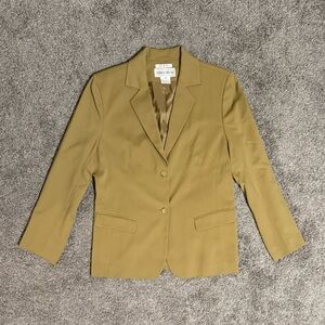 Vintage Jones Wear Women’s Blazer Wool Blend Size 14 Tan Brown